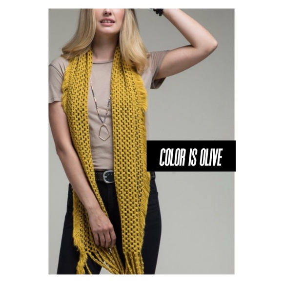 🍁 New Fall/Winter🍁 Olive Knit Weave Tassel
Scarf - Picture 3 of 3